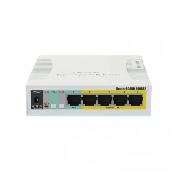 MikroTik RB260GSP / CSS106-1G-4P-1S PoE upravljiv svič sa 5 x Gigabit 10/100/1000Mb/s port (4 Passiv