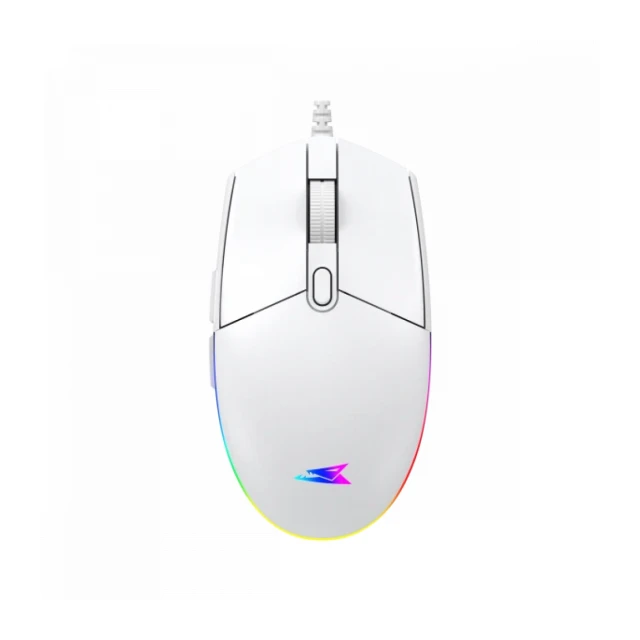 Miš Baracuda CRAB 3600DPI/6D/Optički/RGB/Bela