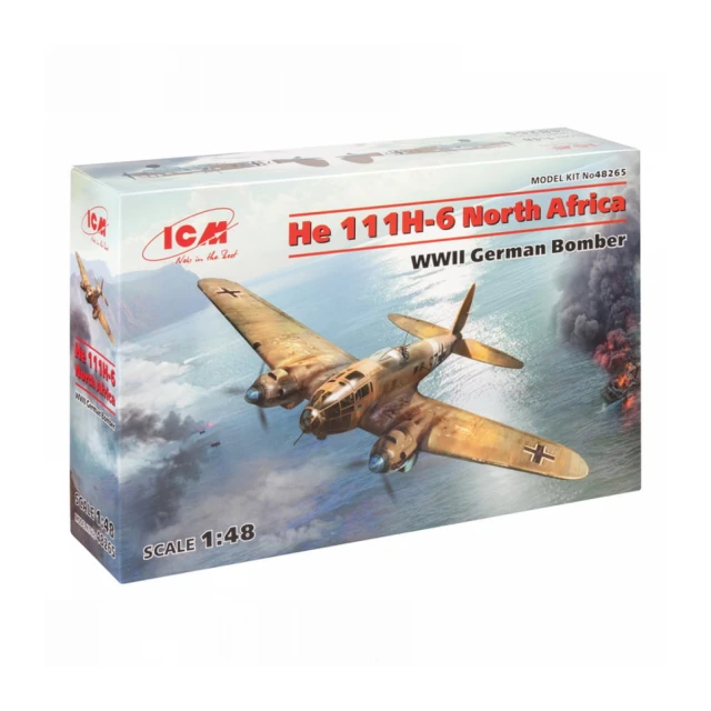 Model Kit Aircraft - He 111H-6 North Africa WWII German Bomber 1:48