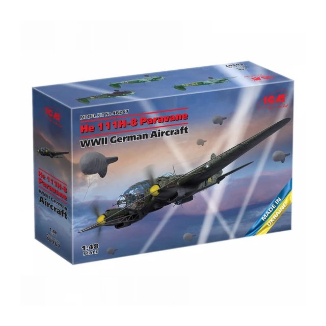 Model Kit Aircraft - He 111H-8 Paravane WWII German Aircraft 1:48