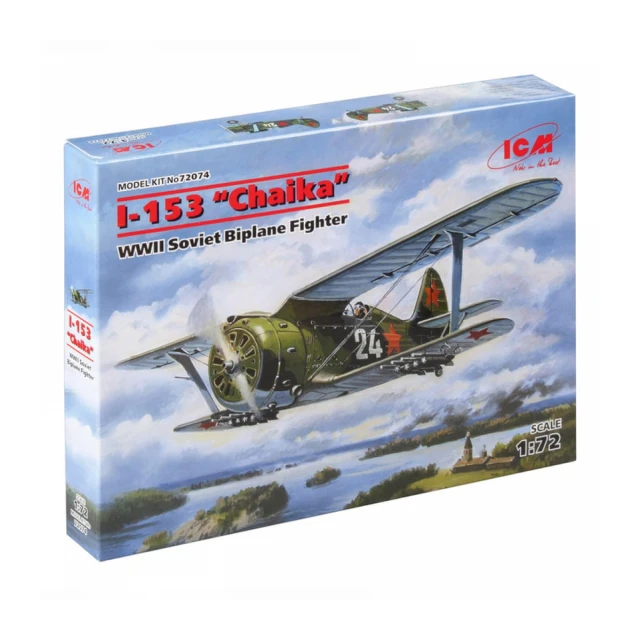 Model Kit Aircraft - I-153 "Chaika" WWII Soviet Biplane Fighter 1:72