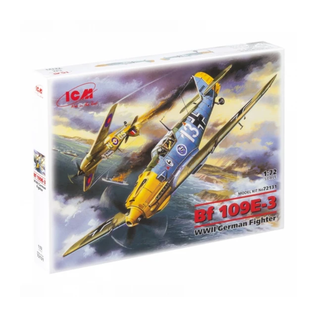 Model Kit Aircraft - Messerschmitt Bf 109E-3 WWII German Fighter 1:72