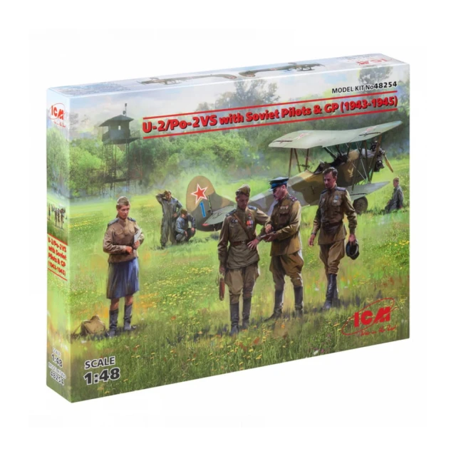 Model Kit Aircraft - U-2/Po-2VS With Soviet Pilots & GP (1943-1945) 1:48