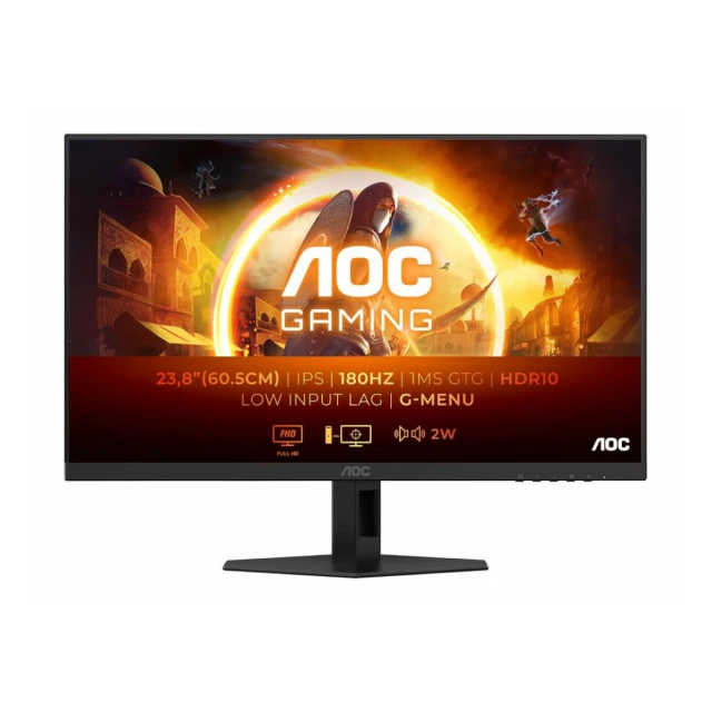 Monitor AOC 24G4XE 23.8"/IPS/1920x1080/180Hz/1ms GtG/HDMIx2,DP/Gsync/VESA/zvucnici/crna
