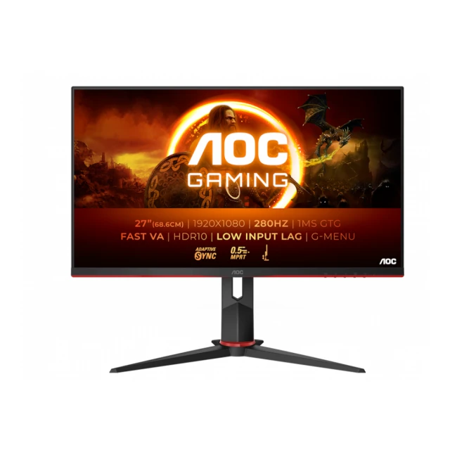 Monitor AOC 27G2ZN3/BK 27"/VA/1920x1080/280Hz/0,5ms MPRT/HDMIx2,DP/Pivot,visina/Adaptive sync/crna