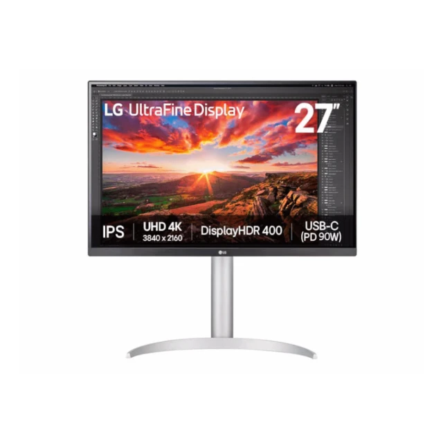 Monitor LG 27UP850K-W 27"/IPS/3840x2160/60Hz/5ms GtG/HDMIx2,DP,USB,USB type C/VESA/pivot/srebrna