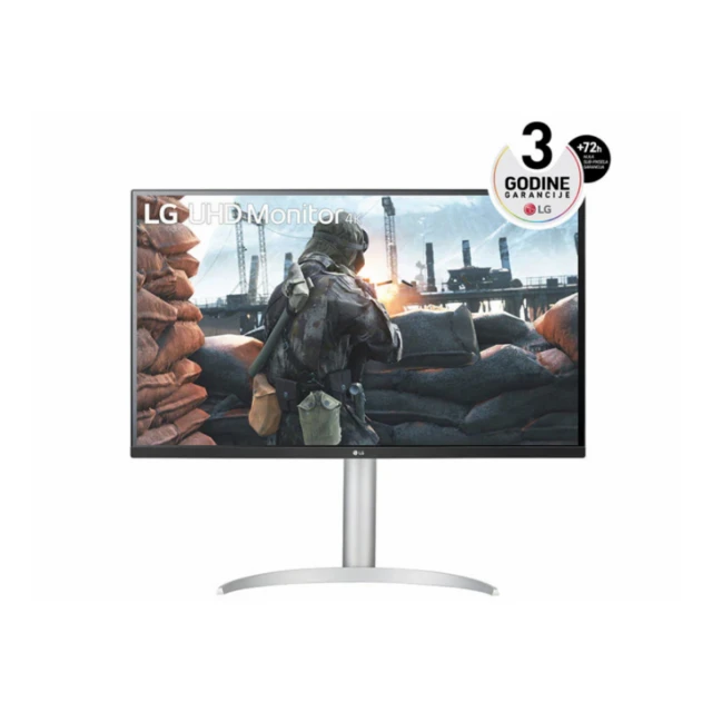 Monitor LG 32UP55NP-W 31.5"/VA/3840x2160/60Hz/4ms GtG/HDMIx2,DP,USB/freesync/visina/VESA/srebrna