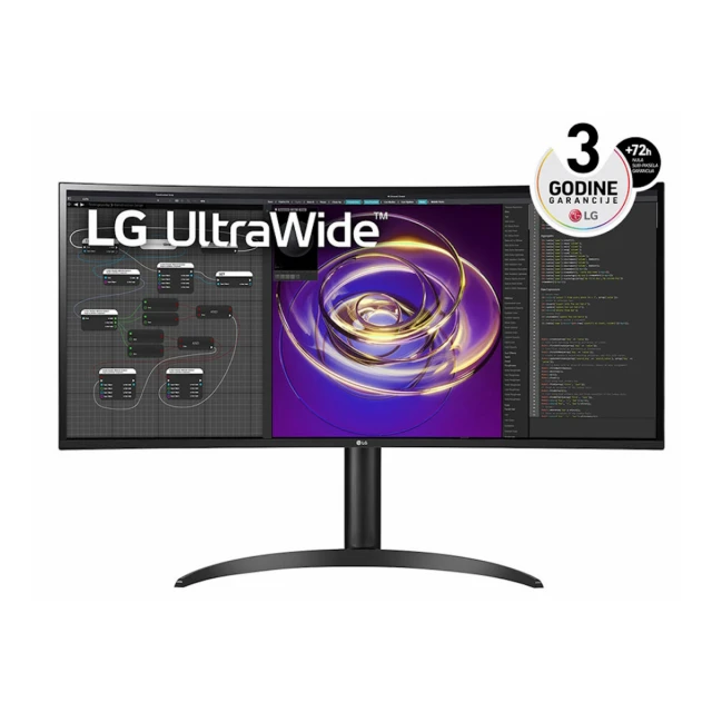 Monitor LG 34WP85CP-B 34"/IPS,21:9,zakrivljen/3440x1440/60Hz/5ms GtG/HDMIx2,DP,USB/visina/VESA/crna