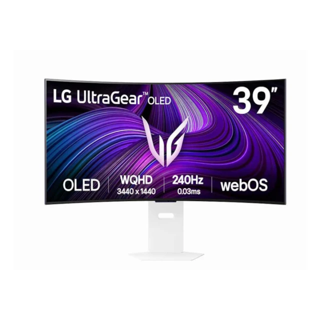 Monitor LG UltraGear 39GX90SA 39"/OLED,zakrivljen,21:9/3440x1440/240Hz/0,03ms GtG/HDMIx2,DP,USB/bela