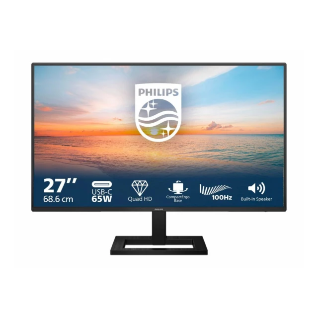 Monitor PHILIPS 27E1N1600AE/00 27"/IPS/2560x1440/100Hz/4ms GtG/HDMI,USB,USB type C/visina/crna