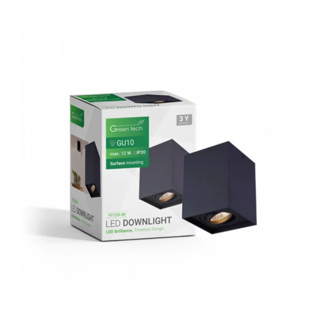 NADGRADNA SVETILJKA GU10 CRNA GREEN TECH
