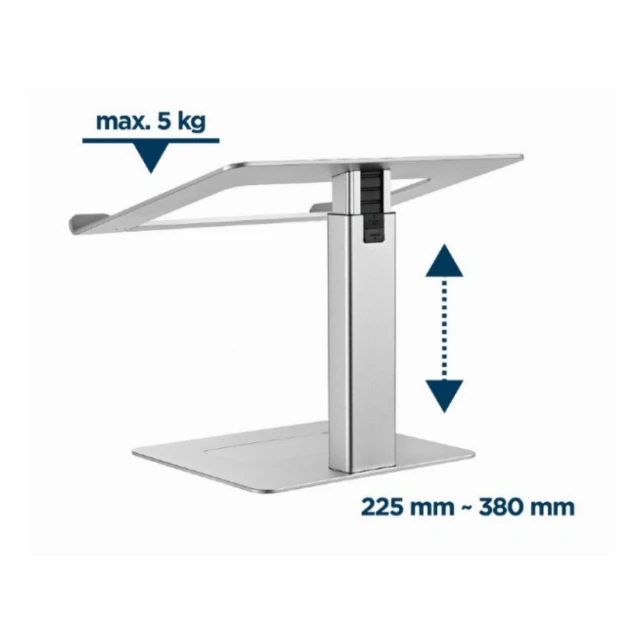 NBS-D1-02 Gembird podesivo postolje za laptop 15,6, max.5kg, 225~380mm, aluminum