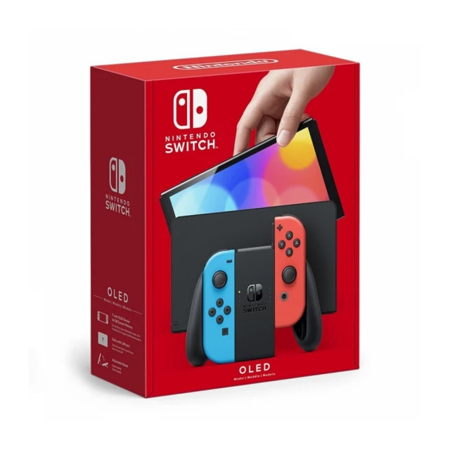 Nintendo Switch Console (OLED Model) Neon Red and Blue