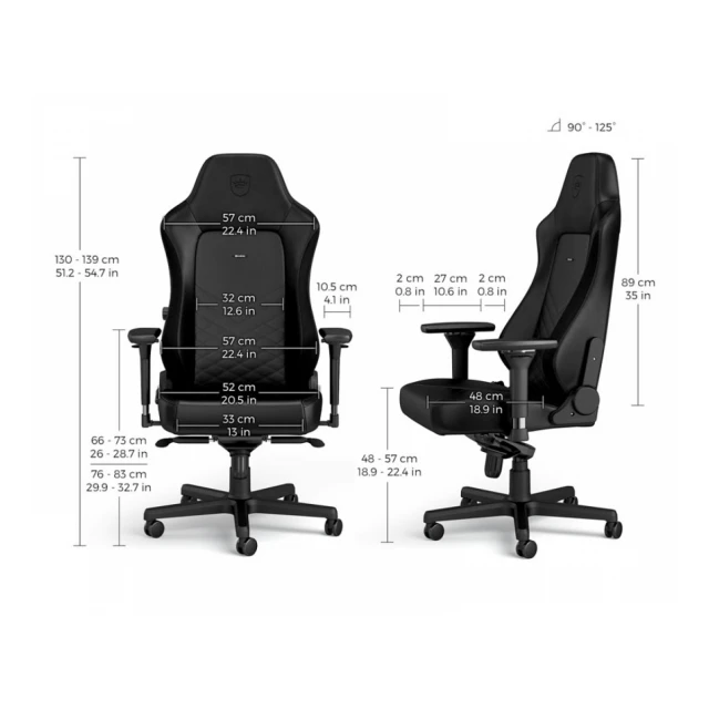 NOBLECHAIRS HERO Gaming stolica crna 
