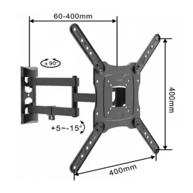 Nosač za TV Linkom 17-55/max vesa 400x400/30kg/zglobni