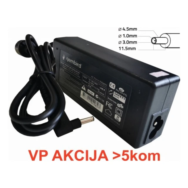 NPA45-195-2310 (DE05) **Gembird punjac za laptop 45W-19.5V-2.31A, 4.5x3.0mm  Black PIN (942 Alt=DE07