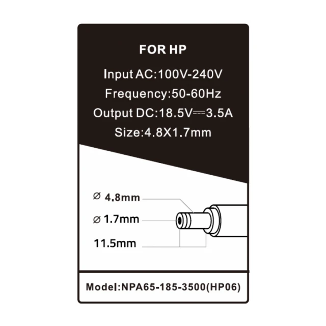 NPA65-185-3500 (HP06) ** Gembird punjac za laptop 65W-18.5V-3.5A, 4.8x1.7mm yellow (860)