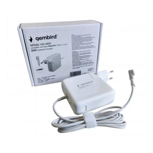 NPA85-185-4600 (TJ-341L Apple Type-L) Gembird punjac za MacBook 85W-18.5V-4.6A, Magsafe1 Type-L