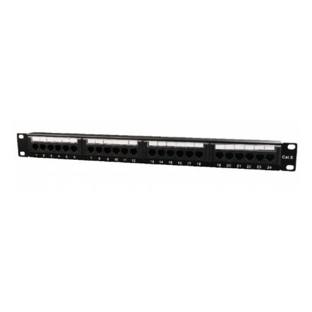 NPP-C624CM-001 Gembird Cat.6 24 port patch panel with rear cable management