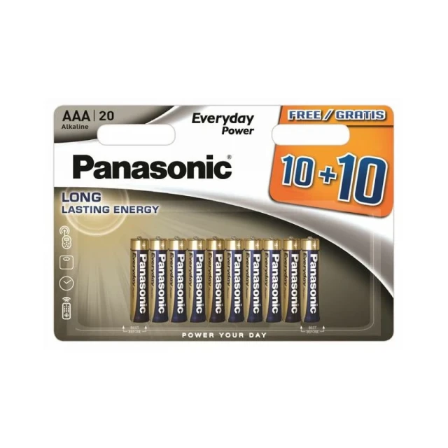 Panasonic baterije LR03EPS/20BW-AAA Alkalne Everyday 20 komada