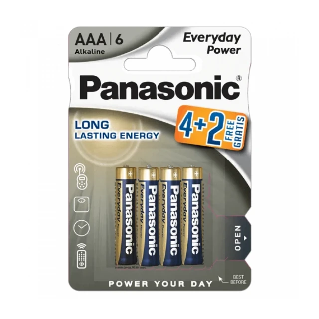 Panasonic baterije LR03EPS/6BP-AAA Alkaline Everyday 6 komada