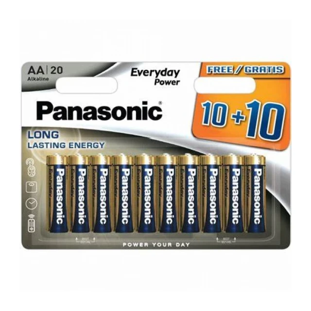 Panasonic baterije LR6EPS/20BW-AA Alkalne Everyday 20 komada