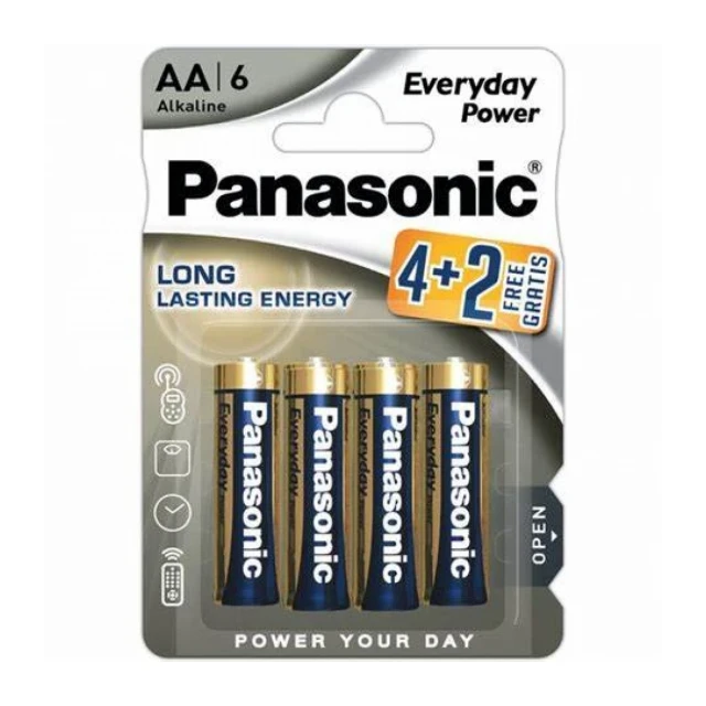 Panasonic baterije LR6EPS/6BP-AA Alkaline Everyday 6 komada