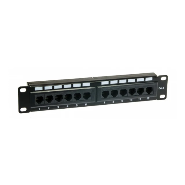 patchcord kabal panel UTP 6, 12 krune, Rek 10in 1U