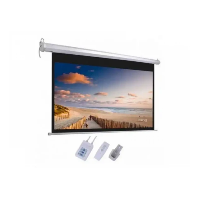 Platno za projektor Lexin EH8484M, 213x213, zidno električno sa daljinskim