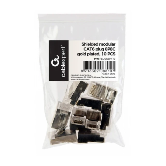 PLUG6SP/10 Shielded modular CAT6, 10 u pakovanju / CENA PO PAKOVANJU