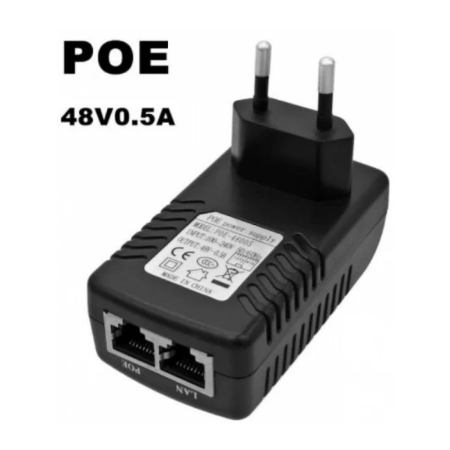 POE-INJ-4805 Gembird 48V/0.5A 24W, POE adapter Injector 100mbps sa 2x RJ45, 100m