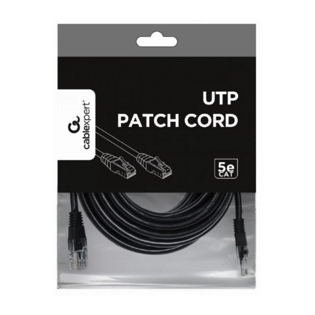 PP12-10M/BK Gembird Mrezni kabl, CAT5e UTP Patch cord 10m black