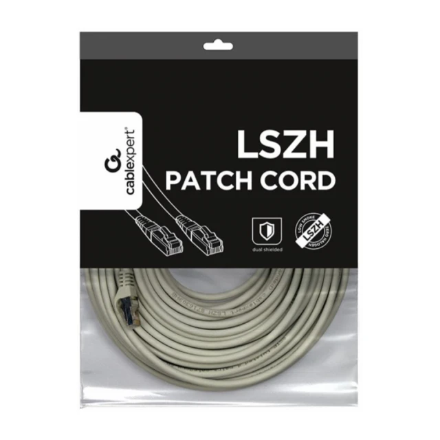 PP6A-LSZHCU-40M Gembird Mrezni kabl, SFTP CAT.6A BAKARNI LSZH Patch cord 40m Grey