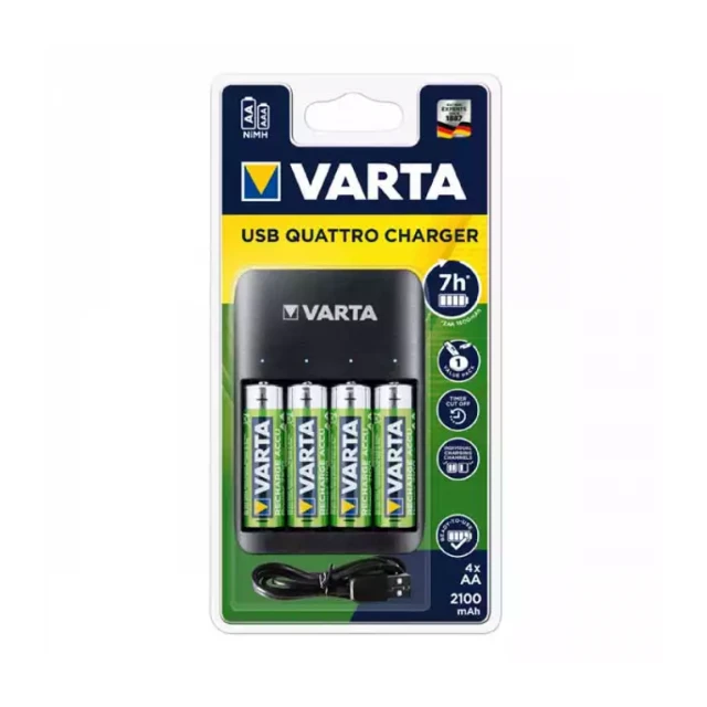 Punjač za baterije Varta Quatro + 4 AA baterije