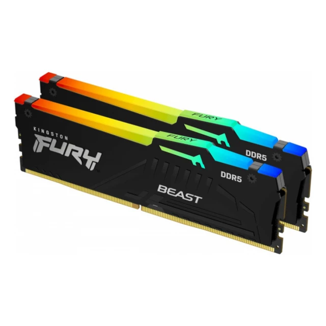 RAM DIMM DDR5 16GB (2x8GB) 5600MHz Kingston FURY Beast RGB KF556C40BBAK2-16