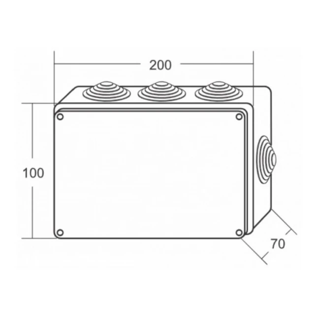 Razvodna kutija ME-KII200x100x70mm (8 uvodnica) IP65