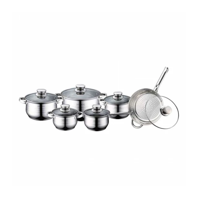 ROYALTY RL1231-12 ŠERPE SA POKLOPCEM SET 12 DELOVA INOX