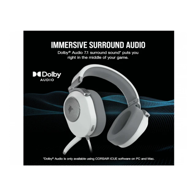 Slušalice CORSAIR HS65 SURROUND ŽICNE/CA-9011271-EU/bela