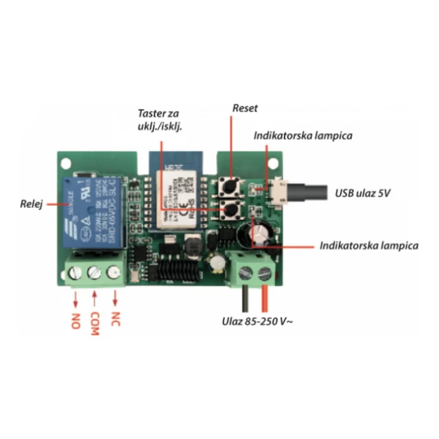 SMART prekidac, 1x beznaponski relej, WIFI+ RF