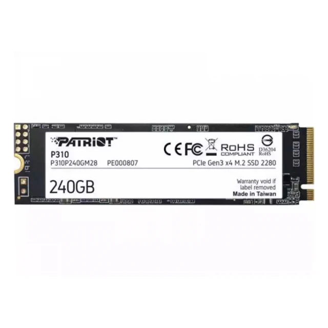 SSD M.2 NVMe 240GB Patriot P310 1700MBs/1000MBs P310P240GM28