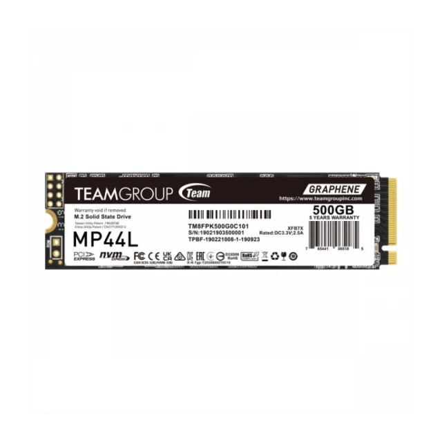 SSD M.2 NVMe TeamGroup 500GB MP44L Gen4x4 5000MBs/2500MBs TM8FPK500G0C101