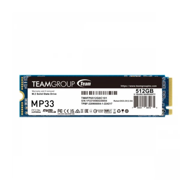 SSD M.2 NVMe TeamGroup 512GB MP33 Gen3x4 1700MBs/1400MBs TM8FP6512G0C101