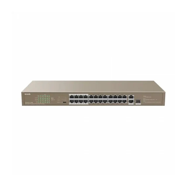 Svič 10/100 24-port PoE+2GE/1SFP Port Tenda TEF1126P-24-250W