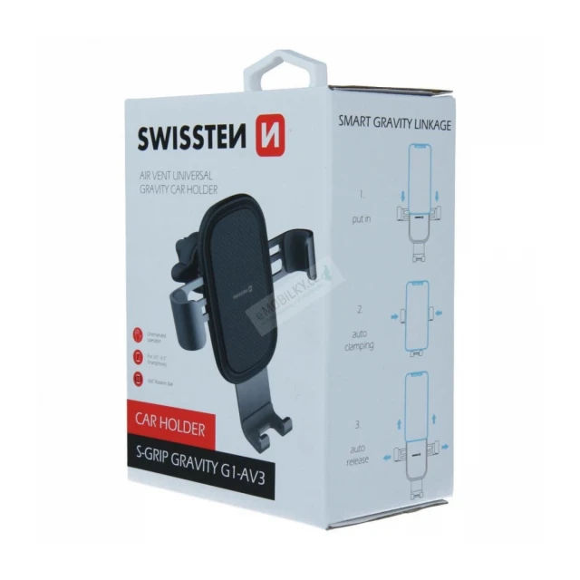 Swissten Auto držač S-GRIP G1-AV3 3,5"-6,5" crna