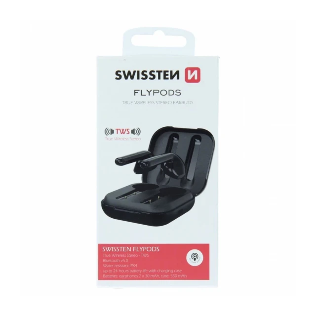 Swissten Bluetooth slušalice FLYPODS crna