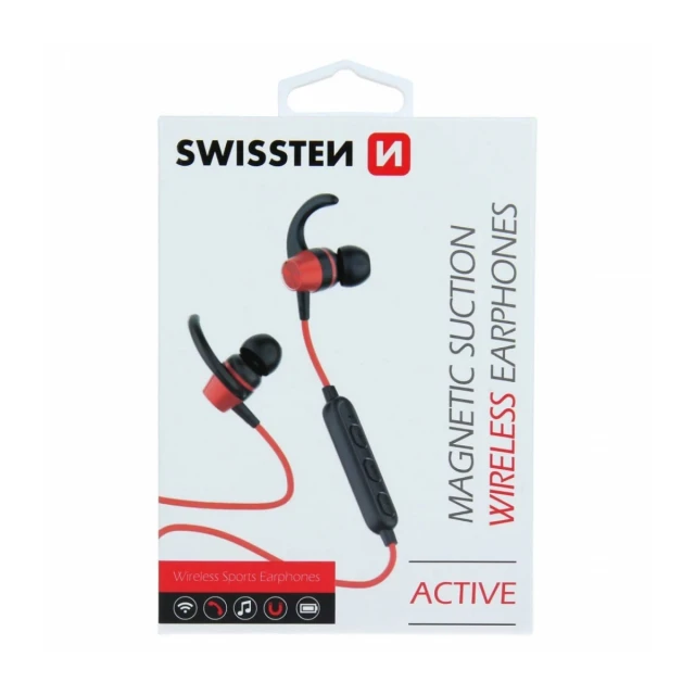 Swissten Bluetooth slušalice za trčanje Active crvena