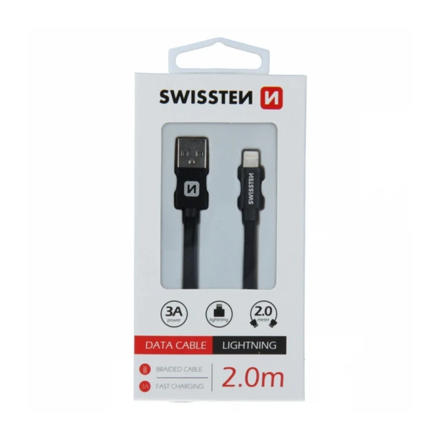 Swissten kabl USB/Lightning 2,0m crna