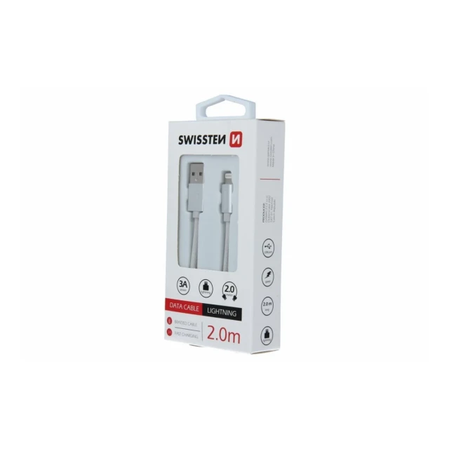 Swissten kabl USB/Lightning 2,0m siva