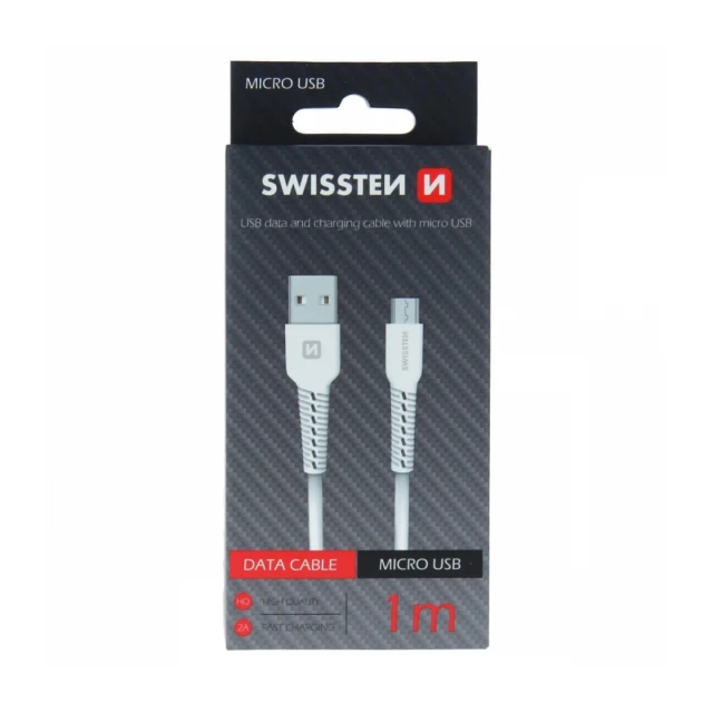 Swissten kabl USB/Micro USB 1,0m bela