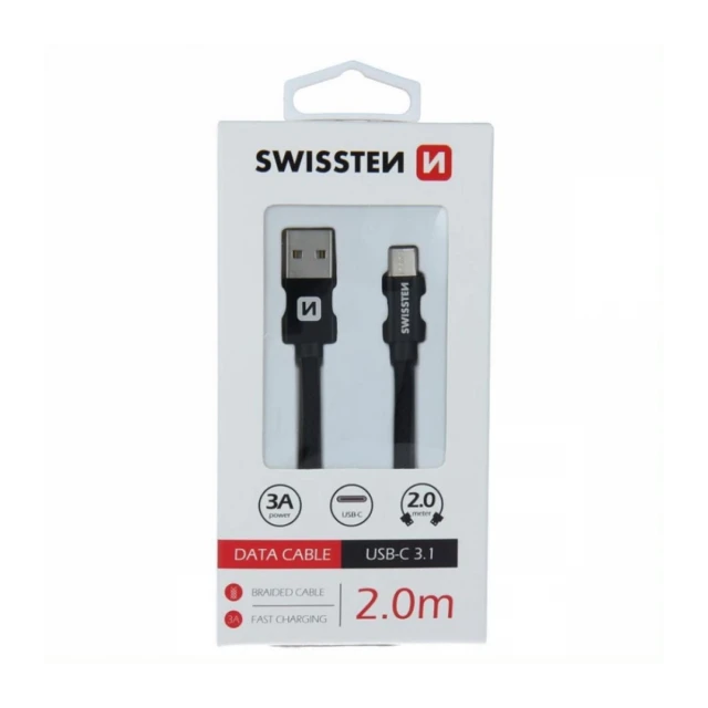 Swissten kabl USB/Type C 2,0m crna